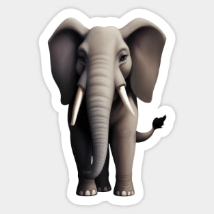 Majestic Elephant in Dark Mode - Unique Wildlife Art Sticker